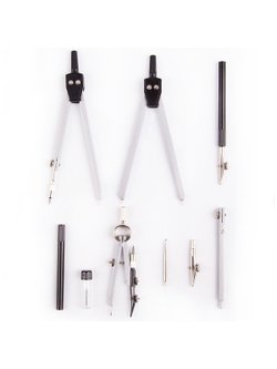 Готовальня 9 предметов, циркуль 135мм, пластиковый футляр (260696)