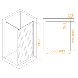 Душевая перегородка RGW WA-001 (Прозрачное, 1000)