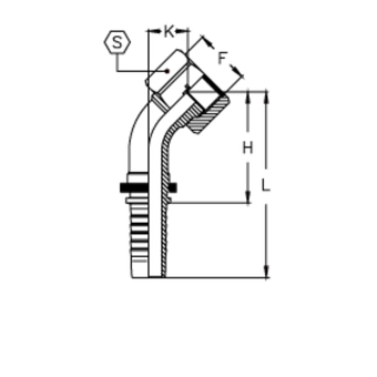 Фитинг DN 12 ОRFS (Г) 1 (45)