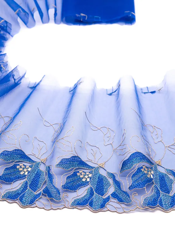 05-78 Вышивка на неэл. сетке 20 см, синий (левая)