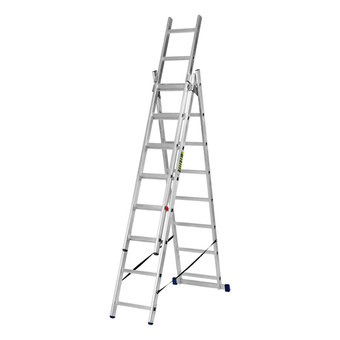 Лестница, 3 х 8 ступеней, алюминиевая, трехсекционная, Сибртех