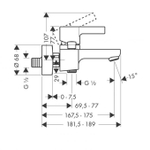 Смеситель для ванны Hansgrohe Metris S 31460000