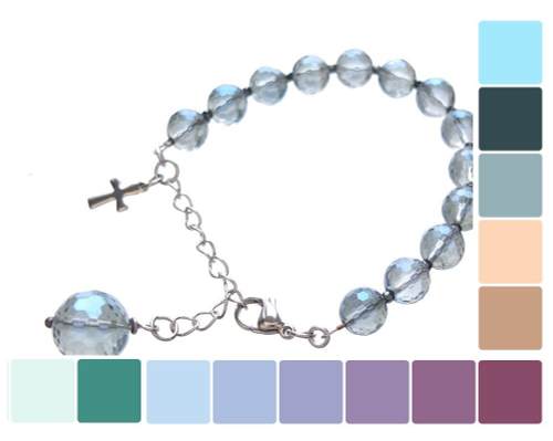 браслет с горным хрусталём и цепочкой