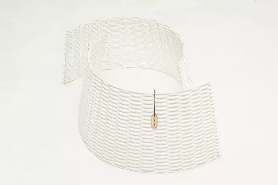 Корзина под елку Премиум Царская лоза 65*48*30 см., разборная, белый, ЕлкиТорг (65-220)