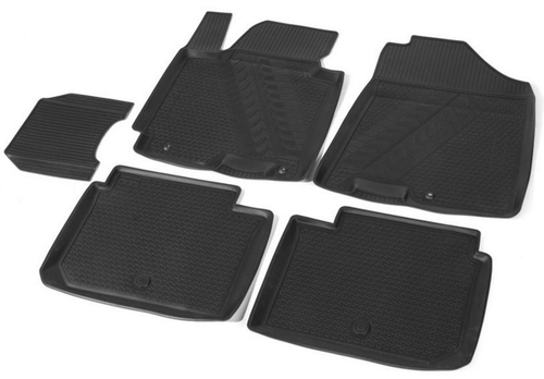 Коврики в салон автомобиля Rival для Kia Cerato III поколение седан 2013-2018/Cerato III поколение Classic седан 2018-2020, полиуретан, 5 частей, 12802001