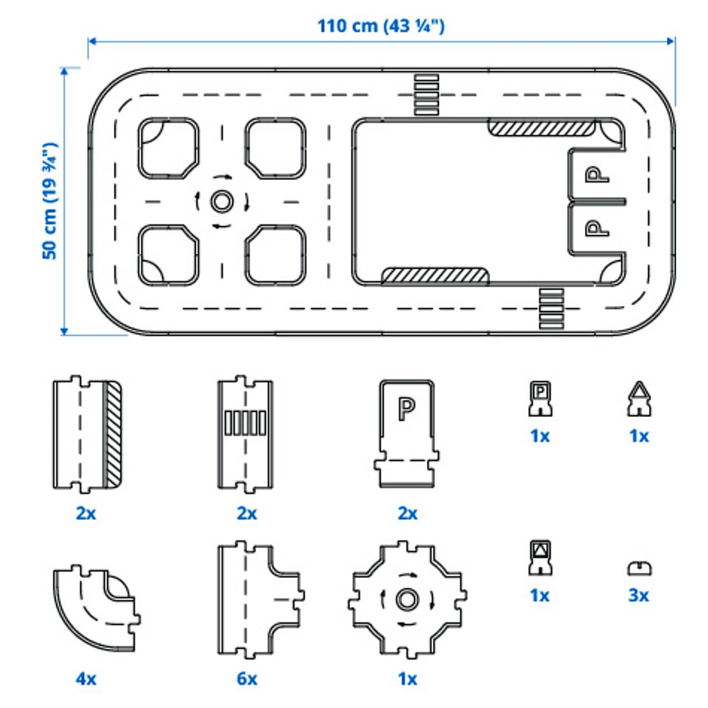 IKEA RÄVUNGE  (ИКЕА РÄВУНГЕ)  -  Автомобильный трек, 23 детали