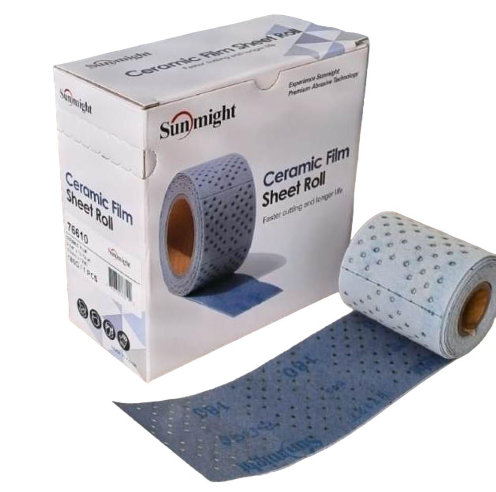 SUNMIGHT Шлифовальный материал CERAMIC 76606 в рул 70х12м на липучке с мультипылеотв P80