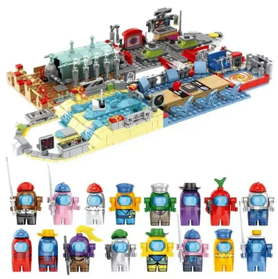 Конструктор Among us + 16 фигурок , 982 детали