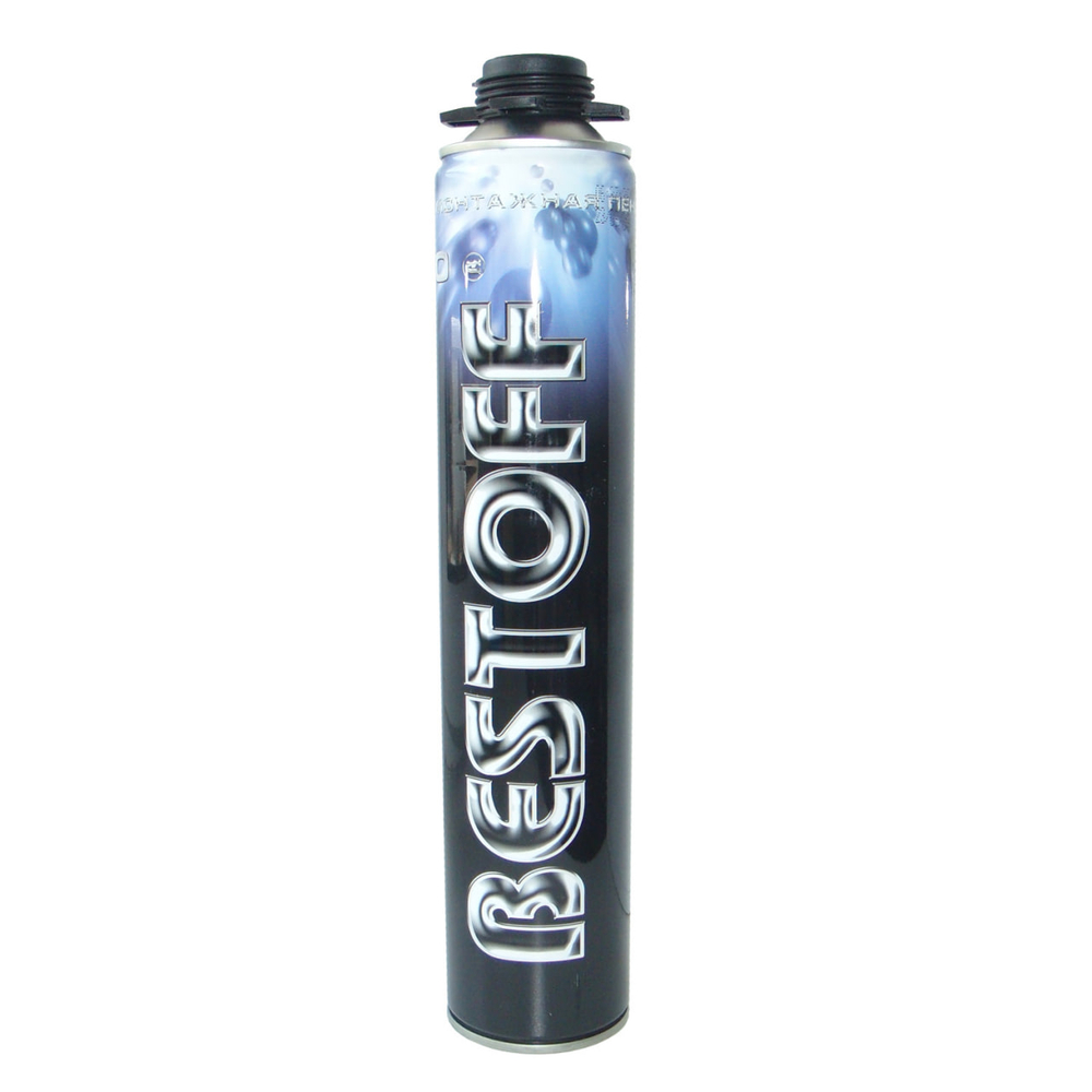 Монтажная пена BESTOFF PRO 65L 850 мл (всесез.) пистолетная 950 гр, до 65 литров