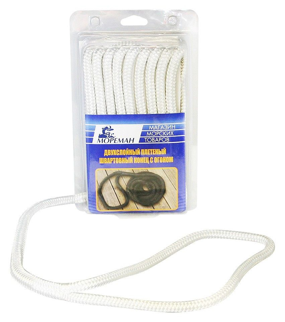 Плетеный швартовный конец "Мореман", 9,5 мм x 4,5 м, белый (10255144)