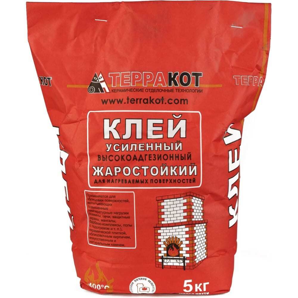 Клей для печной плитки жаростойкий ТЕРРАКОТ 5кг
