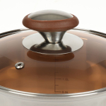 Кастрюля нерж, 3 л, крышка стекло, Daniks, Веллингтон, GS-01415-18CA, индукц