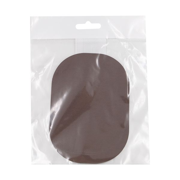 Заплатка термоклеевая кожа искусственная 100x140мм (коричневый (brown)), AZ05, 2 шт
