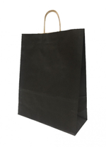 260*150*340 мм Бумажный пакет ЧЁРНЫЙ с кручеными ручками 200шт/кор.