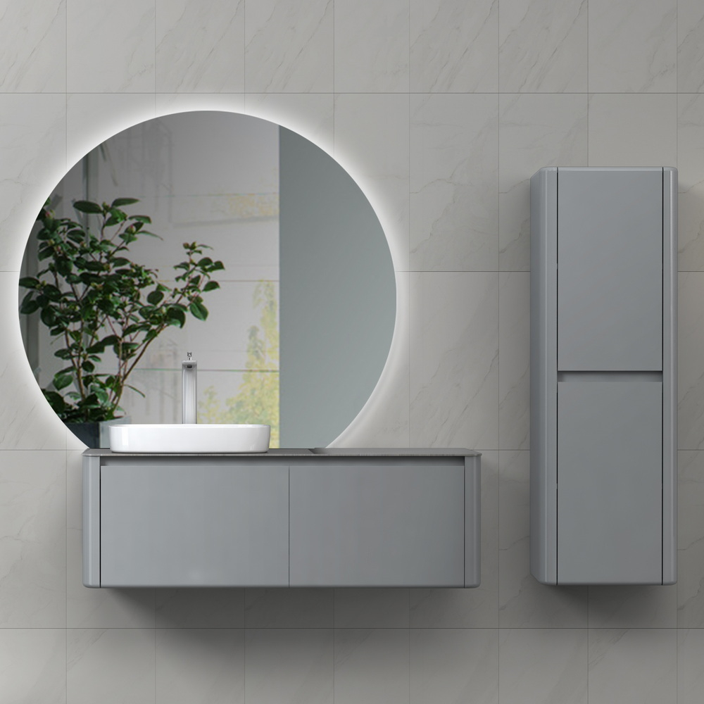Тумба с раковиной Black&White Universe 120 см U915.1200 L glossy light grey