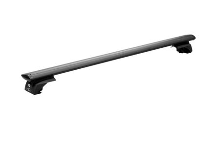Багажник Lux Элегант на рейлинги с крыловидной поперечиной чёрного цвета 120 см.