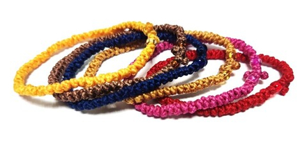 Браслет плетеный из нитки: Комбоскини - ассортимент (Сев)