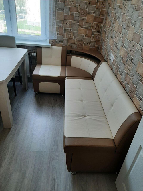 Диван угловой "Оскар 4/2 с полкой" СП (бежево-коричневый)