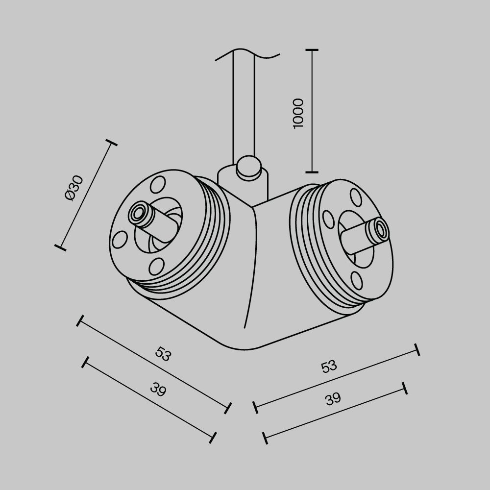 Комплектующие для систем освещения с токоведущими элементами Technical CA014LC-P-B