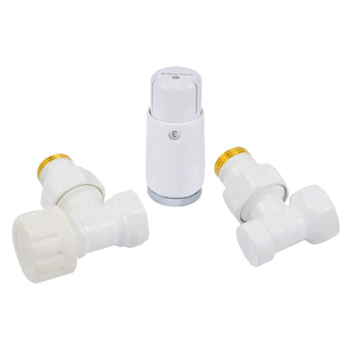 Комплект подключения угловой STANDARD MINI 1/2quot; (белый) с термоголовкой MINI DIAMANT М30х1,5