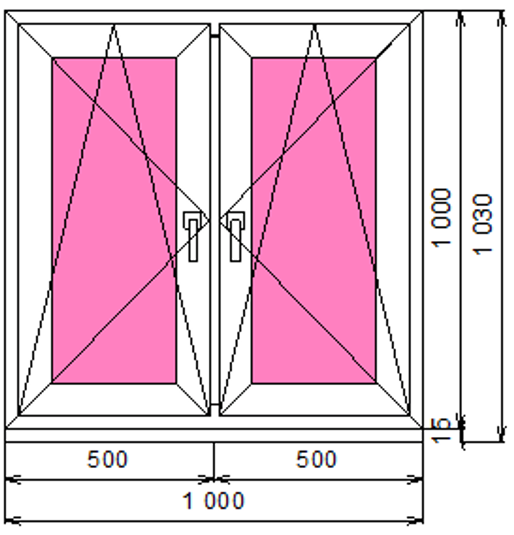 Пластиковое окно 1000 х 1000 ТермА Эко