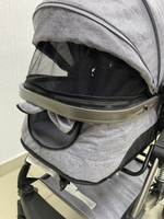 Детская коляска 3в1 LUXMOM 555-W чёрный текстиль