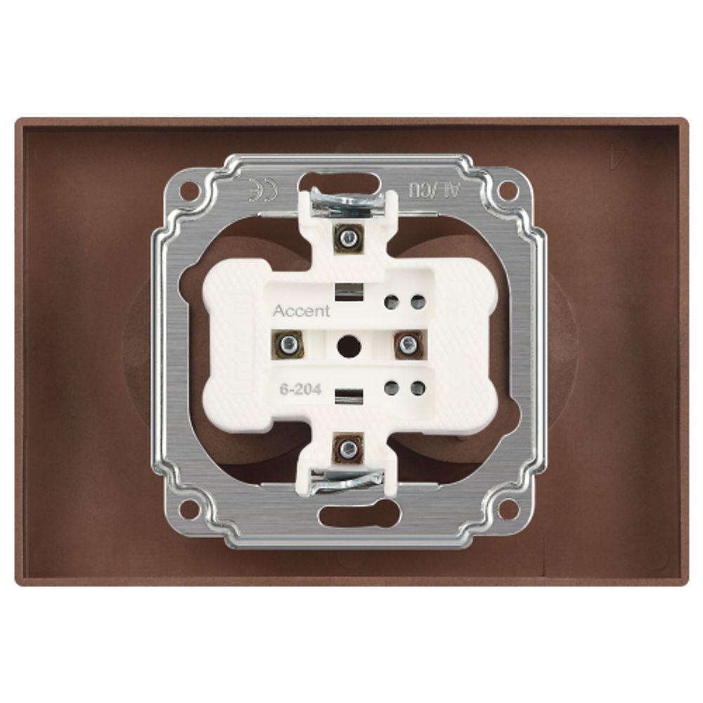 Розетка Intro Accent 6-204-09 двойная 2х2P 16А-250В IP20 СУ AL/CU титан