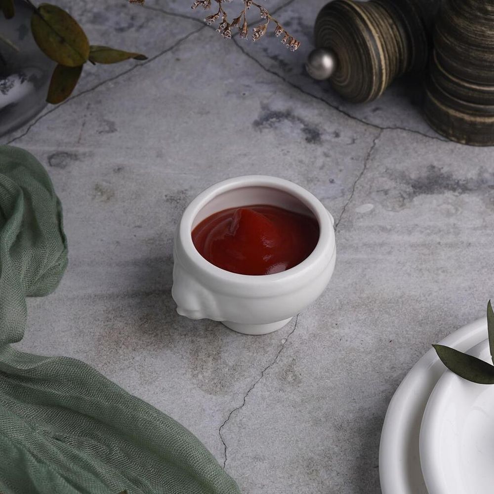 Соусник 50 мл Горшочек d 6,8 см круглый белый фарфор P.L. Proff Cuisine [6]