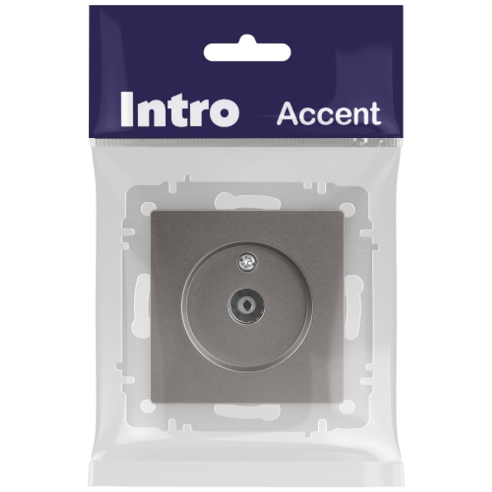 Розетка Intro Accent 6-301-09 TV одиночная, IP20, СУ, титан