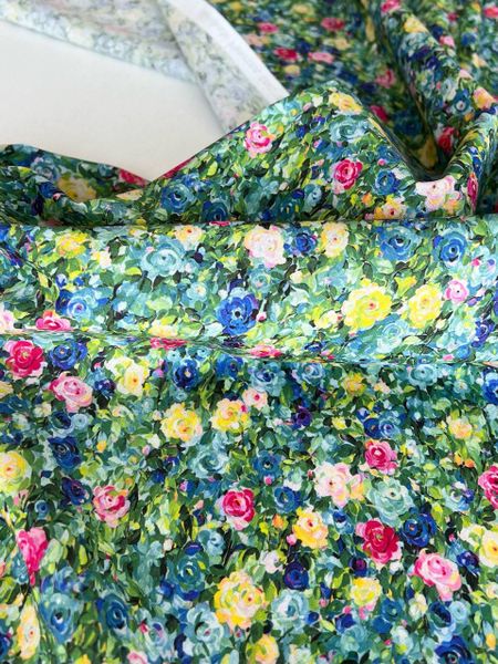 ЦВЕТОЧНОЕ ИЗОБИЛИЕ, ЗЕЛЕНЫЙ - 100% хлопок 4