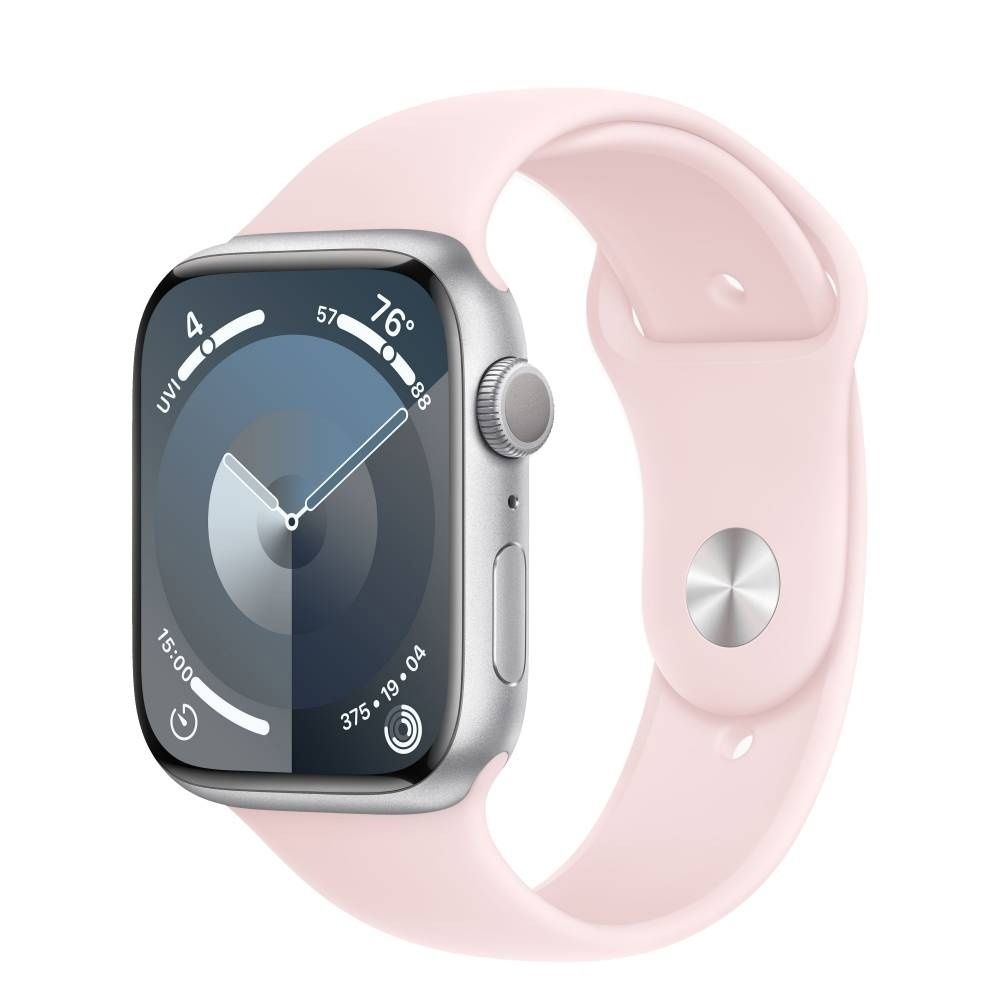 Apple Watch Series 9, 41 мм, Умные часы Корпус из алюминия розового цвета, спортивный ремешок Светло