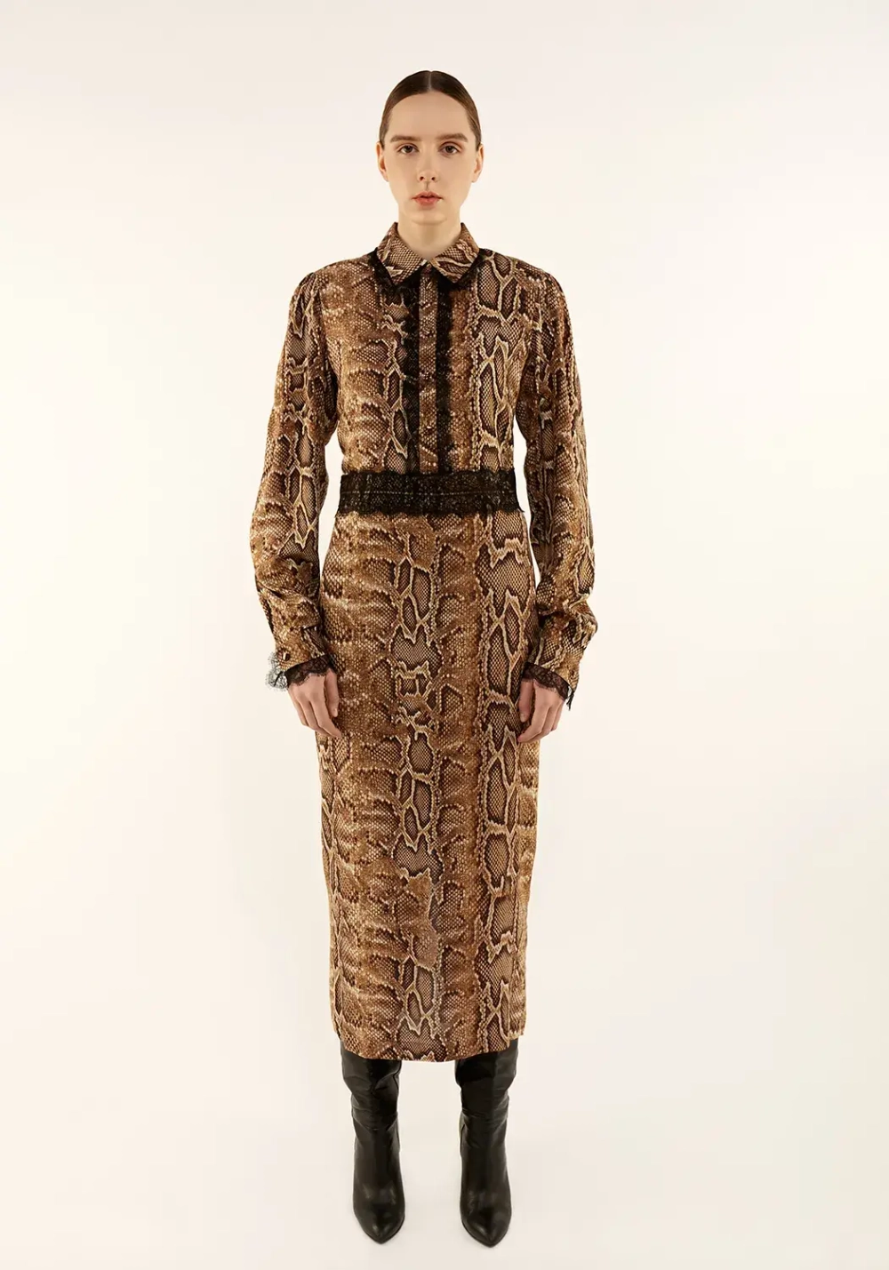 Платье «Питон», коричневый