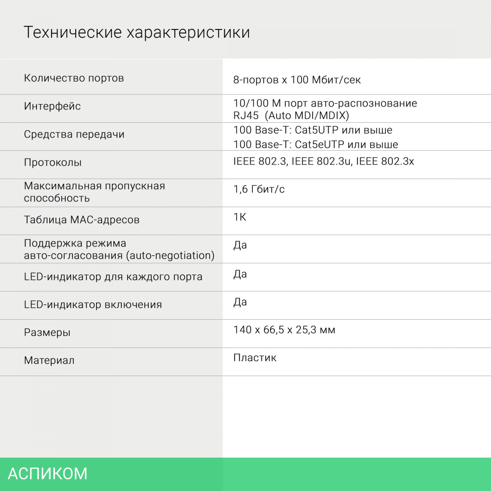Коммутатор Digma DSW-308FE