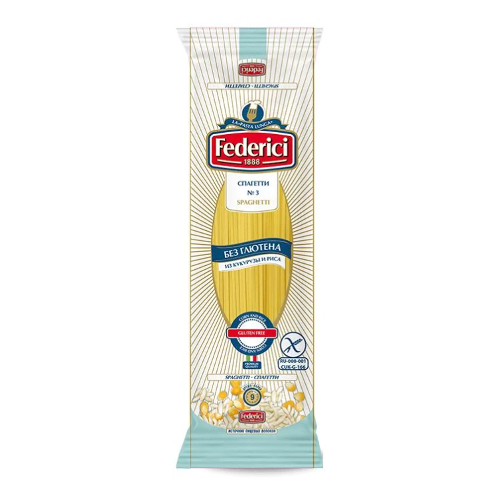 Спагетти из кукурузы и риса, без глютена, 250 г, Federici