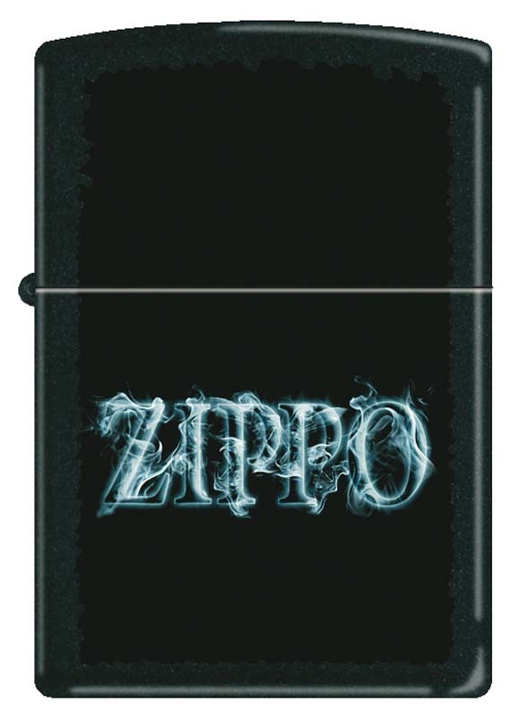 Легендарная классическая американская бензиновая широкая зажигалка ZIPPO Classic Black Matte™ черная матовая из латуни и стали с логотипом "Zippo"  ZP-218 SMOKING ZIPPO