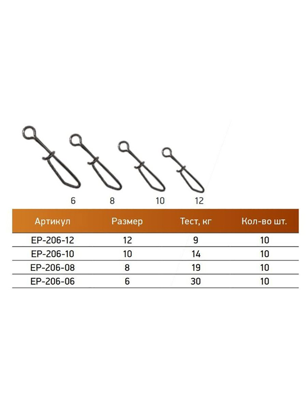 Застежка для рыбалки ECOPRO EP-206