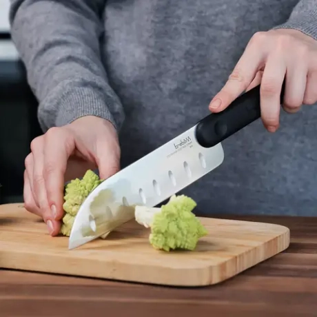 Нож кухонный Сантоку 18см Trebonn Chopping boards and Knives черный