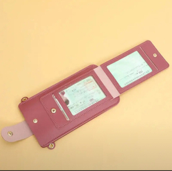 Мини-сумка из искусственной кожи для телефона и мелочей, розовая