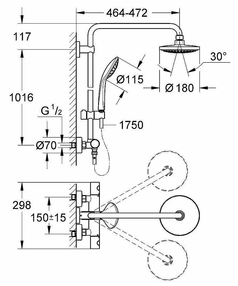 Душевая система GROHE Euphoria 27296 001