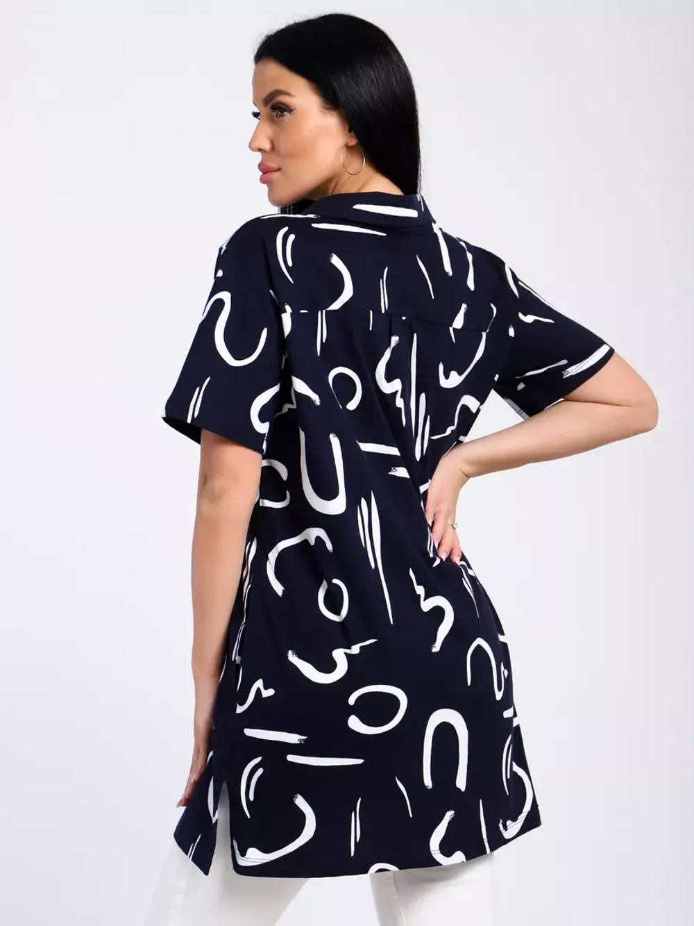 Туника-рубашка хлопок большие размеры