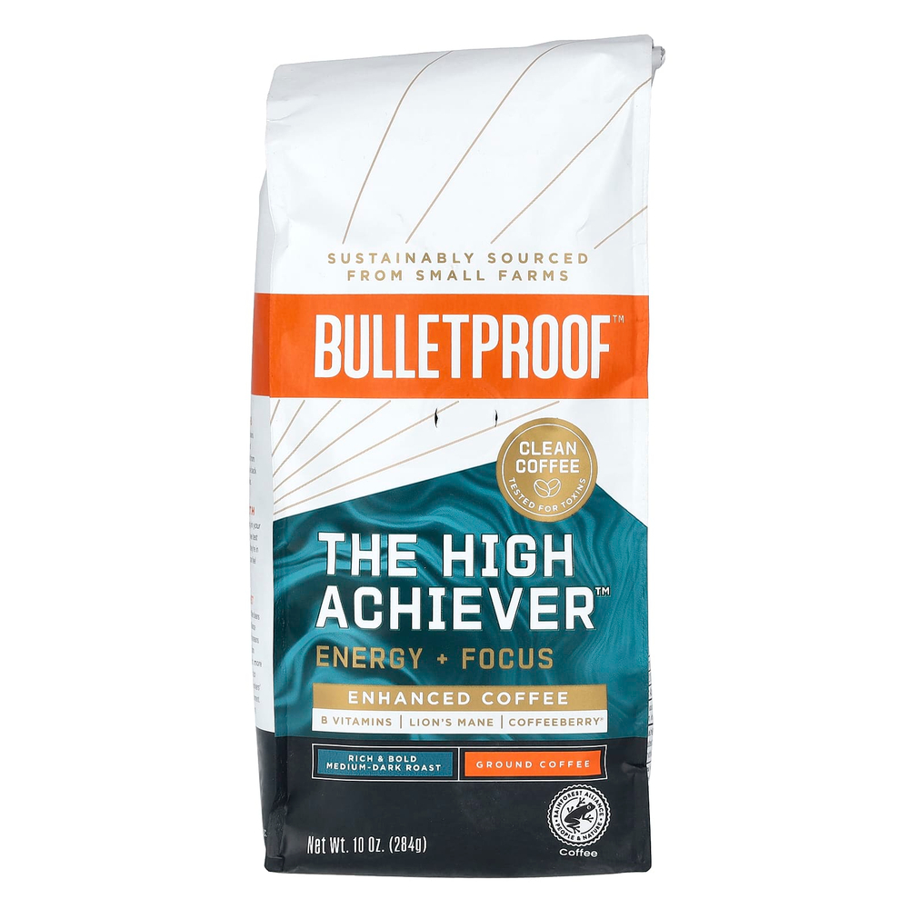 BulletProof, The High Achiever, молотый, средней и темной обжарки, 284 г (10 унций)