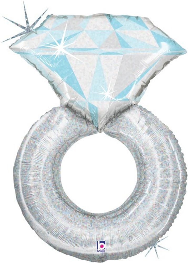 Gr (31&#39;&#39;/79 см) Фигура, Кольцо с бриллиантом, Серебро, Голография, 1 шт.
