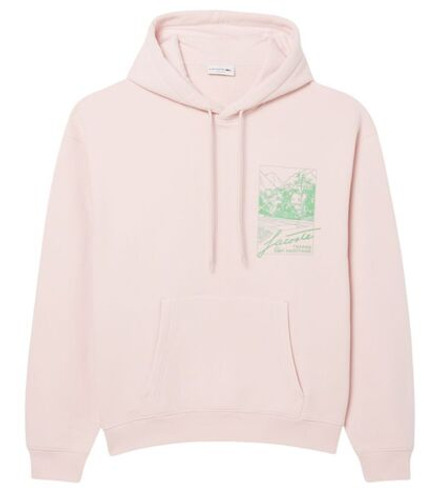 Мужская теннисная кофта Lacoste Printed Fleece - light pink