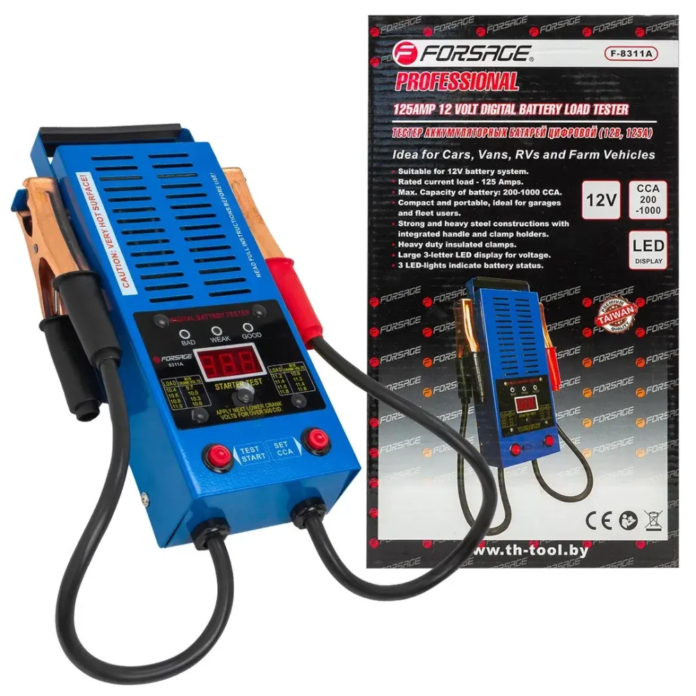 Тестер аккумуляторных батарей цифровой (12V, 125А) Forsage F-8311A