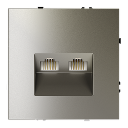 Розетка компьютерная встраиваемая VOLTUM S70 двойная RJ45+RJ45 кат.6, (шелк)