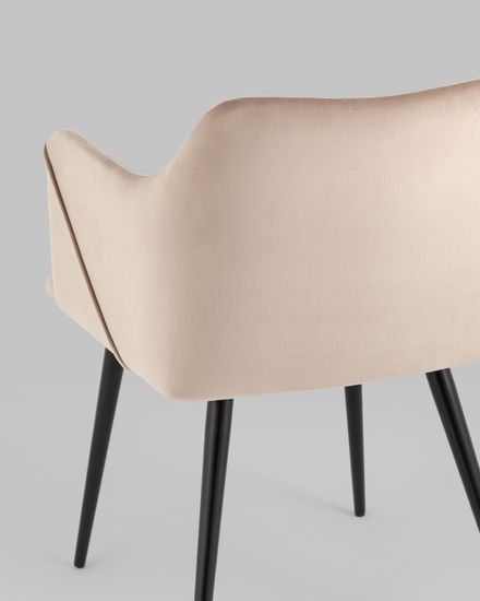 Стул с подлокотниками Джоэл велюр бежевый