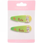 Зажимы для волос детские 2шт «Happy smile», зайка, микс 6 цветов, 5,5*1,5см