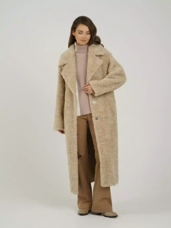 Шуба чебурашка длинная из овечьей шерсти, SilverFox (арт.S1072rm09bz)