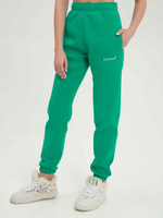 Брюки джоггеры женские зеленые с начесом