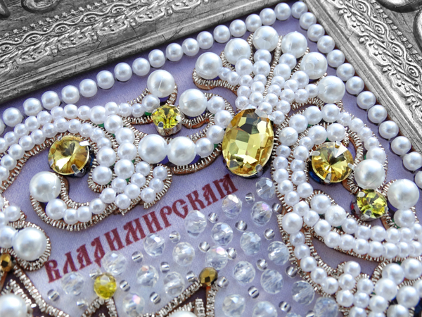 ЖС-1-СЖ Набор для вышивания хрустальными камнями Богородица Владимирская (желтый)